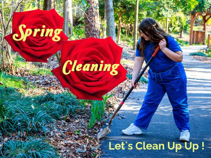 Joyful Spring Cleaning , Let`s Clean Up Up! Yard Sign 庭院招牌 template